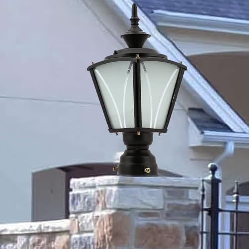 Image of SINOMAN Black Outdoor Exterier Lantern Gate Light Waterproof Lighting Fixture Lamp Perfect for Entrance, Patio Columns and Modern Design for Home Decor (Pack of 1) (Without Bulb)