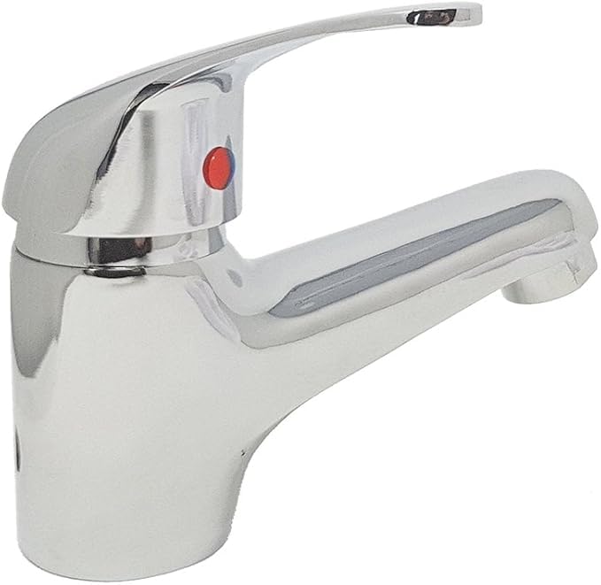 SQUADO Miscelatore Monocomando per Lavabo, Rubinetto Cromato, Design Basic