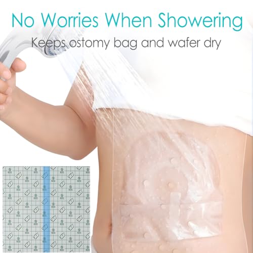 image for EaseCare Waterproof Ostomy Bag Shower Cover with Non Sticky Pad Colost