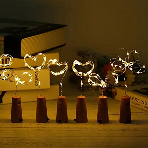 Miniatura 2 de Akynite Corcho Con Luces Para Botellas De Cristal, Luz De Botella A Pilas, 20 Leds 2m Cadenas De Guirnaldas, Tapones Con Luces, Luz Corcho Ambiental Para Navidad Boda Casa, Blanca Cálida, 3 Piezas