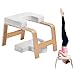 Happybuy Yoga Headstand Bench, 300 lbs Capacity, Yoga Inversion Chair, Headstand Trainer, Wood Frame, PU Pad, Stand Yoga Stool, for Strength Balance Training, Relieve Fatigue, White