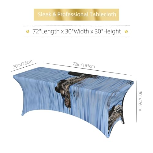 Nappe extensible élasthanne oiseaux 1,8m pour décorer un repas de mariage