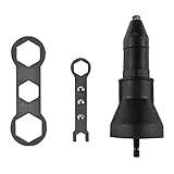 QWORK 1/4' Hex Shank Blind Rivet Nut Drill Adapter, Rivet Gun for Cordless Drill Riveter Electric Rivet Nut Gun Riveting Tool Kit