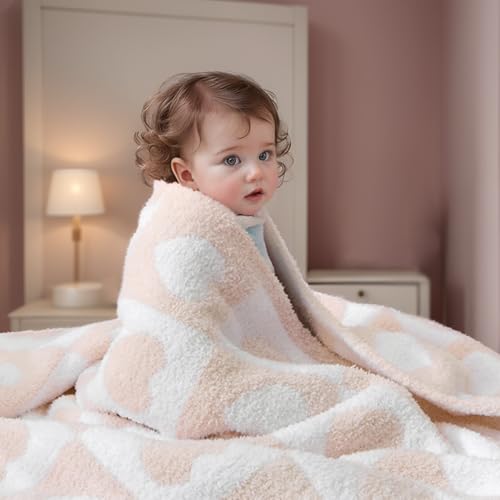 Image of BOBOYOYO Plush Baby Blankets for Newborn Girls Boys Stars Soft Fuzzy Warm Swaddle Receiving Blanket 30 x 40 Polyester Toddler Blanket for Crib Stroller Nursery