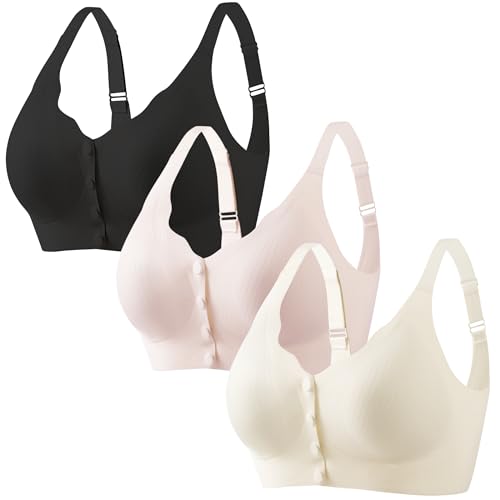 Image of Gailife Jelly Front Closure Bras for Women Wireless Comfort Seamless Bra