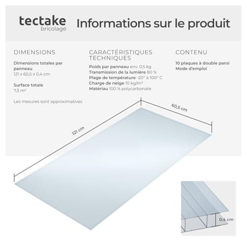 Panneau pour serre polycarbonate 4mm double paroi rigide pour extérieur - 6