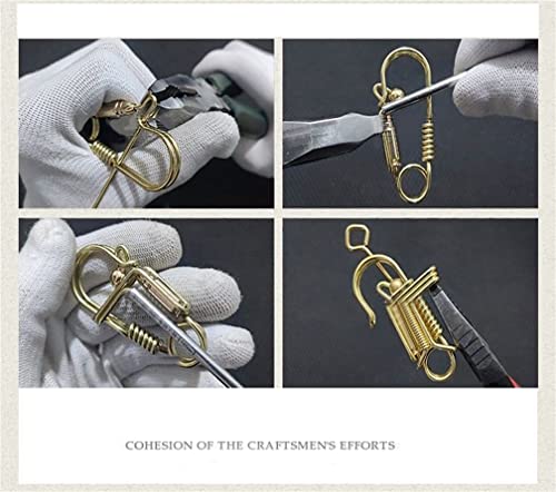 4Eaelove Brass Handmade Key Ring Retro Punk Bird Shape Pants Hooks Collectable Keychain Creative Original Chain Accessories Screw Lock Durable Kits Hanging Ring (A) #TOP2