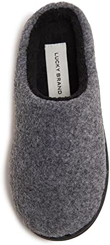 Lucky Brand Boy’s Faux Wool Clog Slippers with Memory Foam