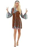 【El disfraz más original y divertido】 ¿Cuál es tu década favorita?. DISFRAZ DE HIPPIE para mujer de color Multicolor para convertirte en en personaje de la época que más te gusta.. Have fun!.