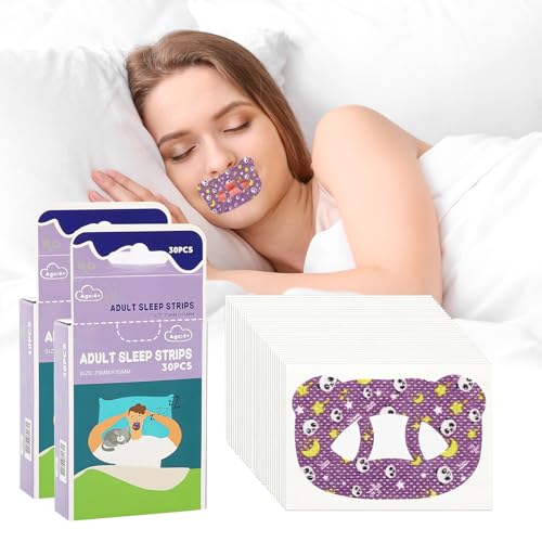 60 Tabletas Mouth Tape, Tiritas Antironquidos para Dormir - Tiras Bucales para Promover la...