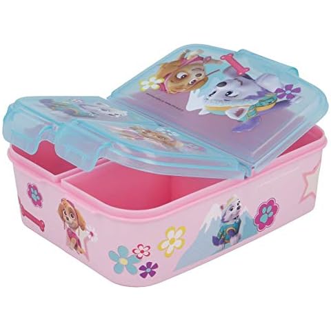 OM SUPPLIES Paw Patrol Skye Everest Sandwich Lunch Box 3 Compartment Kids Children School Includes Paw Patrol Keychain Cover