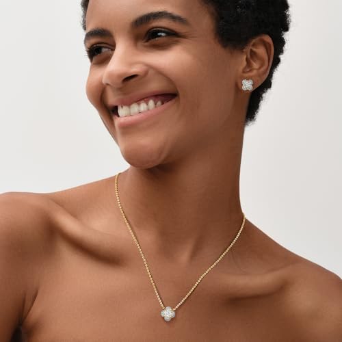 MEVECCO Dainty Gold Necklace For Women 18k Gold Plated Full CZ Pendant Necklace Handmade Necklace Jewelry Everyday Wear3