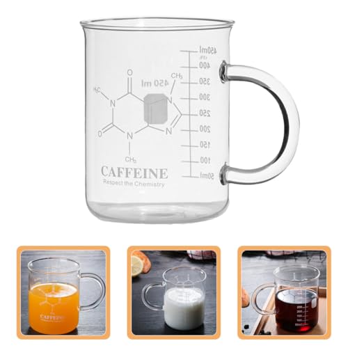 Taza medidora de vidrio transparente con mango y escala de alta claridad 7