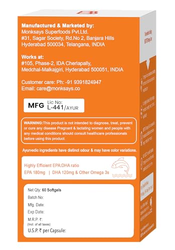 Image of BBETTER Omega 3 Fish Oil Capsules 1000mg | Lab Tested Fish Oil Capsules | Lab Report Attached |High Absorption for Heart, Joints, Eyes & Brain | No Fishy Burps |180 EPA :120 DHA | 60 Softgels