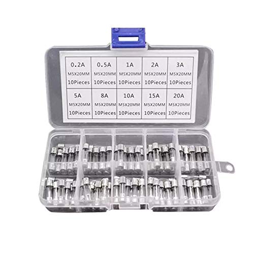 Fleymu Fusibles Coche Soplado Rápido Domésticos Fusible Tubos Acción Eléctricos Juego Tubo Fusibles Vidrio Tipo Tornillo Fusibles Enchufe Cartucho Cerámico para Kit de Surtido de Barcos Motos y Coches