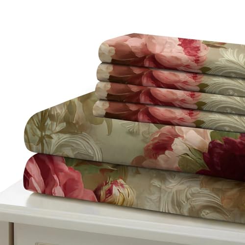Drap de couette 3 pièces microfibre résistante motifs floraux 200x200 - 7
