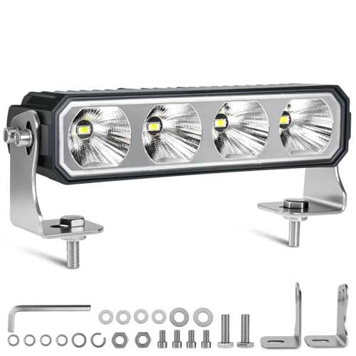 Fxlpower 60W Faro da Lavoro 12V 24V Luce Retromarcia, IP67 Faretto Barra LED Off-Road Faro Ausiliario per Auto, Macchina da Cantiere, Escavatore, Pick-up, Trattore, Autocarro, ATV, Motociclette, Carro