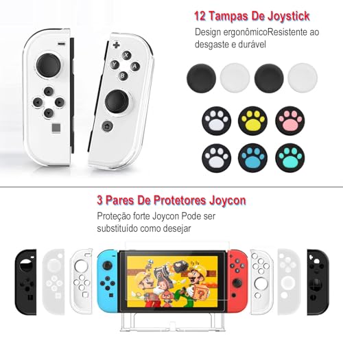 32 in1 Case Estojo Para Nintendo Switch Oled Acessórios Capa Protetora Para Com Compartimentos Bolsa