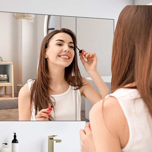 Medicine Cabinet Mirror with Storage - 24x36 Inch Pre-Assembled Medicine Cabinets Mirror for Bathroom, Surface/Recessed Wall Mounted Farmhouse Large Medicine Cabinet, Black by Koestem - Image 7