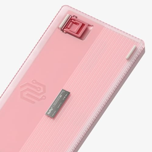Image of nuphy Halo75 V2 Mechancial Gaming Kyeboard,75% Wireless Hot Swappable Bluetooth Keyboard,83 Kyes RGB Backlit Keyboard,Support Bluetooth /2.4GHz /USB-C-Pink Silent Red Clear-Top Switch