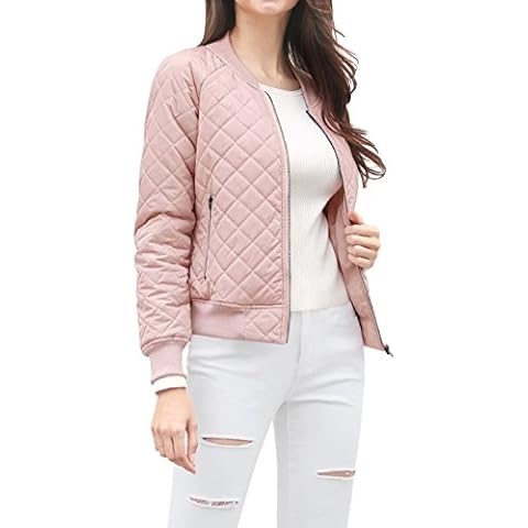 Chaqueta bomber acolchada Allegra K mujer Cover