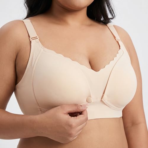Image of ELEG & STILANCE Maternity Feeding Bra Padded Nursing Bra with Adjustable Straps Easy Baby Breastfeeding New Moms