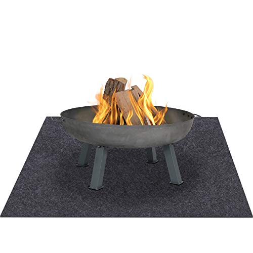 Fire Pit Mat—Gas Grill Mat,Retardant，Heat Resistant，Ember Mat，Electric Smoker Mat，Under The Stove， Protect Your Deck, Terrace, Lawn Or Campground From Embers，Reusable，Waterproof Backing (36" X 50") #TOP5