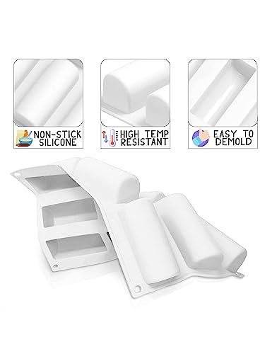 Image of CAKE DECOR 9 Cavity Swiss Roll Log Shape Silicone Mould for Muffin Candy Pastries Jelly Soap DIY Craft Baking Reusable Nonstick Flexible Tray - Multicolor Silicone Mold for Home Use