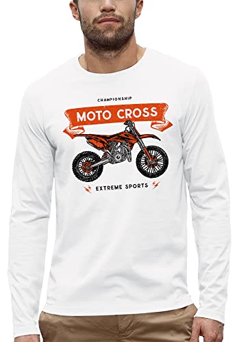 Moto de cross orange : le t-shirt manches longues homme pour braver les pistes