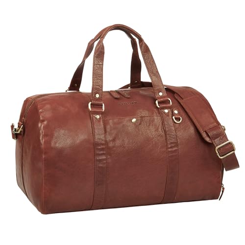 STILORD 'Ventura' Espaciosa Bolso Viajero Cuero Utilizable como Bolsa de Deporte Mujer y Hombre Maletin Medico Piel Travel Bag Vintage Bolsos de Viaje Piel Auténtica, Color:maraska - marrón