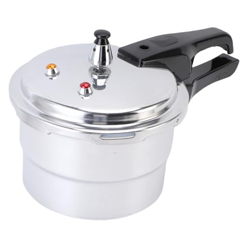 SENECESLI Schnellkochtopf, 3 -Liter Aluminium -Kocher Schneller Kochkocher -Topf mit Dampfregal, Universell für Alle Öfen, Silber