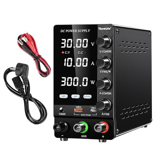 Image of Themisto TH-SPS3010S Adjustable DC Bench Power Supply 0-30V 0-10A, Regulated Switching Power Source with 5V /2A USB Output, 300W High Precision Lab Power Unit