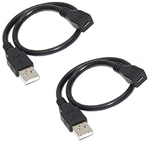 Techvik Pack of 2 Pc Micro USB Female to USB Male Morpho Fringerprint Aadhar Card Device's/Female OTG Cable