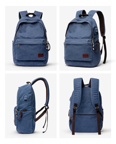 Image of Muzee Canvas Backpack for Men and Women with 15.6 inch Laptop Compartment