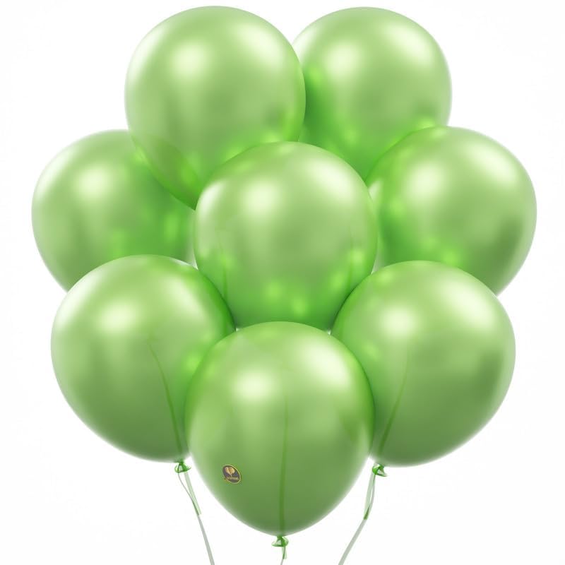 Image of AFTERLOON Natural Rubber Latex Mini Balloons 50 pcs Pearlized Lime Green 5 Inch, Plastic-Free Alternative Pearlescent Durable Thickened Extra Strong Helium Float, Baby Shower Garland Wedding Decor