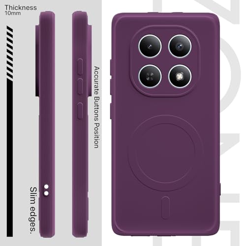 Image of Outlouders Back Cover for Redmi Note 15 5G Soft Matte Silicone Cover with Slim Fit | Mag-Safe Logo (Not Mag-Safe Compatible) | Shockproof | Camera Protection Bumper Case (Purple)