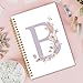 Locomiss Initial Letter B Notebook, Monogrammed Gifts for Women, Custom Notebook Journals for Writing, Cute Personalized Notepads Journals for Women Floral Hardcover Spiral Notebooks 5.5x8.3