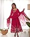 Heni Fashion Indian Style Pure Organja Silk Print Anarkali Gown Dupatta Set With Pant Ready To Wear