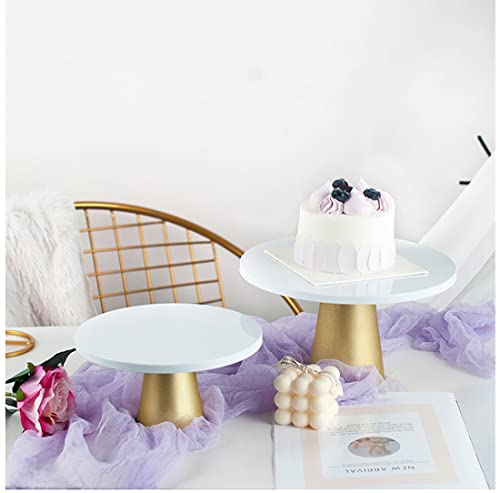 2Pcs Modern Metal White-Gold Cake Stands Plate Set, Dessert And Cupcake Serving Display For Weddings, Parties, Or Modern Home Decor #TOP20