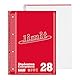 Limit Collegeblock A4 80 Blatt, 5 kariert und 5 liniert mit Rand, 10 Stück - ideal für Studenten, Schüler und Büro