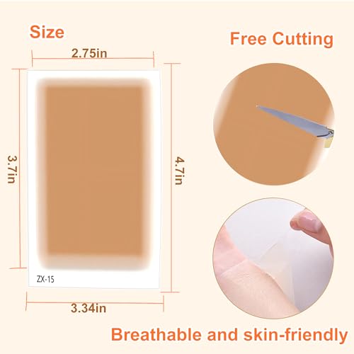 MlanRomee 8 PCS Invisible Tattoo Cover Up Patch, Waterproof & Breathable Concealer for Tattoos, Scars, Birthmarks - Darker Skin Tone - Thumbnail 2