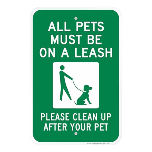 Panneau All Pets Must be on a Leash aluminium 30x45 cm