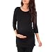Womens Side Ruched Maternity Tunic Top by Rags and Couture - Made in USA,Black,Small