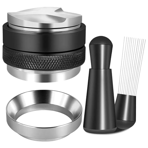 ELESULTRA 51mm Espresso Accessories Kit - WDT Tool Espresso Tamper, Coffee Distribution Tool, Dosing Funnel, Dual Head Coffee Leveler Fits Delonghi 51 mm Espresso Machines and Portafilters