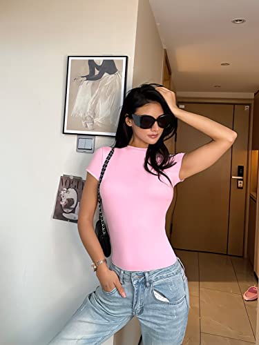 image for Flutnel 3 Piece Women's Round Neck Short Sleeve T Shirts Basic Tops Bo