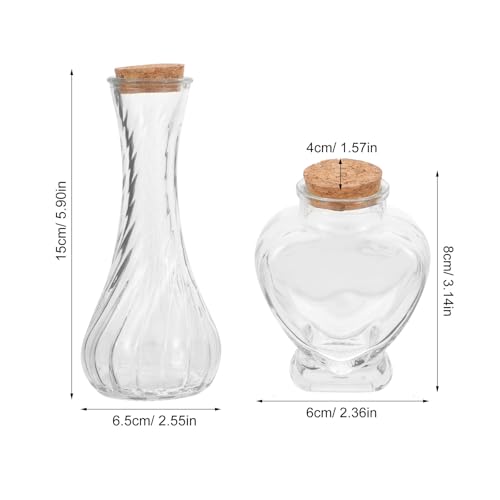 Bouteilles verre cérémonie de sable mariage cœur rangement origami réutilisables