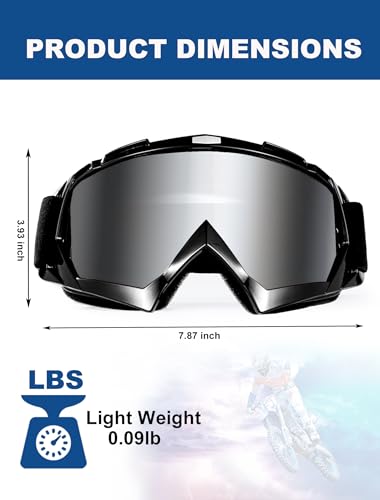 Image of 2Pcs Dirt Bike Goggles Motocross Motorcycle ATV Riding Dustproof Windproof Off Road Racing MX Four Wheeler Goggles