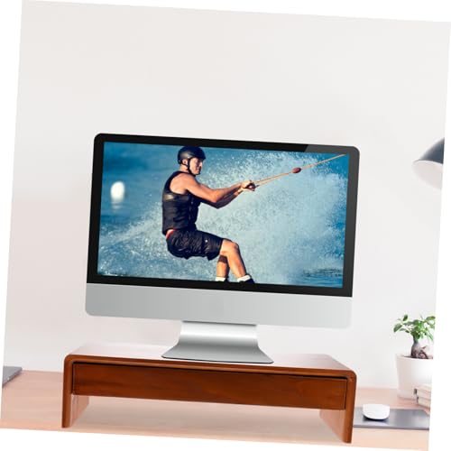 Support écran ordinateur surélevé étagère rangement bureau pour haut-parleur
