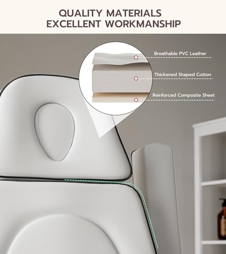 Fully-Electric-Esthetician-Chair-Facial-Bed-4-Section-Tattoo-Chair-Bed-Massage-Table-w3-Motors-Adjustments-Medical-Aesthetic-Chair-for-Wax-Beauty-Microblading-Spa-White