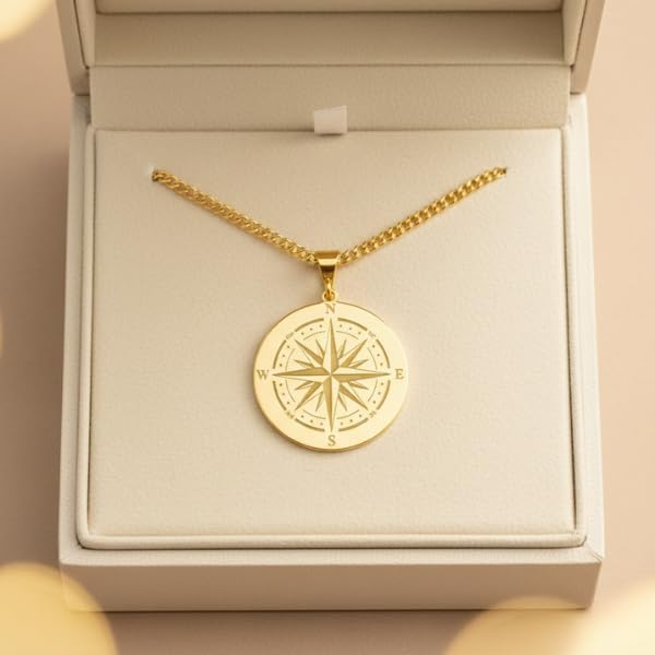 Sterling Silver Compass Necklace Adventure Jewelry Gift – Silver Compass Pendant Nautical Travel Silver Gift - Image 5